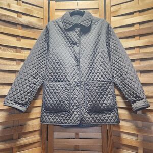 Pacific Trail Reversible Army Green Jacket Women M Polyester Coat Button